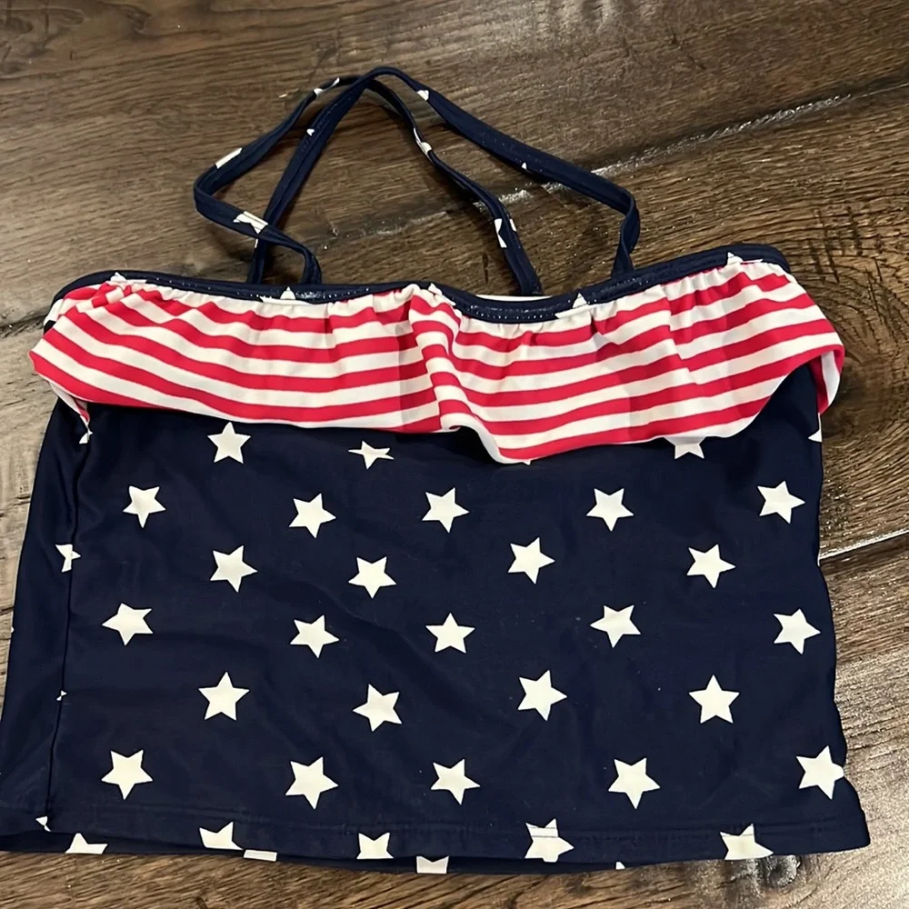 Children’s Place Girls Swimsuit American USA patriotic red white blue 7 8 - Picture 5 of 7